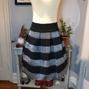 FSR Pleated Silver And Black Skirt
